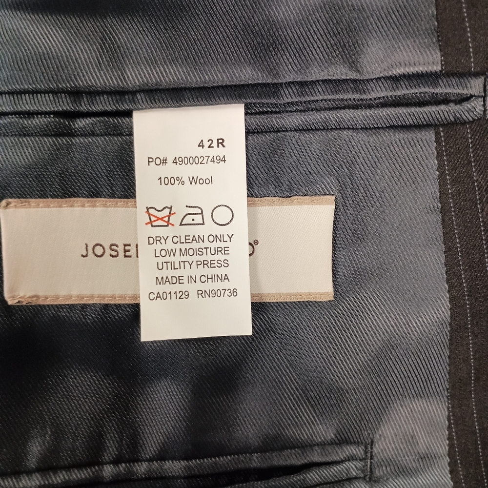 Joseph Abboud 42R 36x31 Blue Pinstripe Mens Suit - Picture 8 of 16